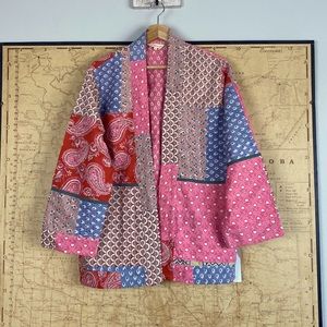 east 100% Cotton Quilted Womens Jacket Lightweight Size Large 🩵🩷❤️ NWT